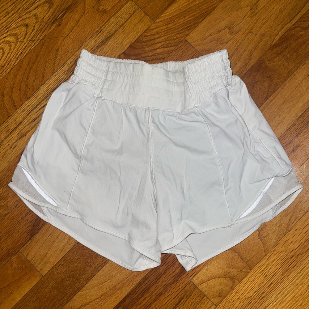 Women's Lululemon High-Waist White Athletic Running Shorts Size 2